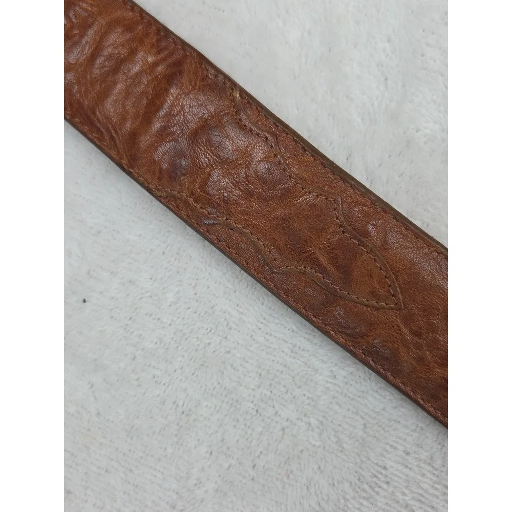 Tony Lama GL21228 Brown Leather Belt Men's Size 40 Western Silver Buckle USA